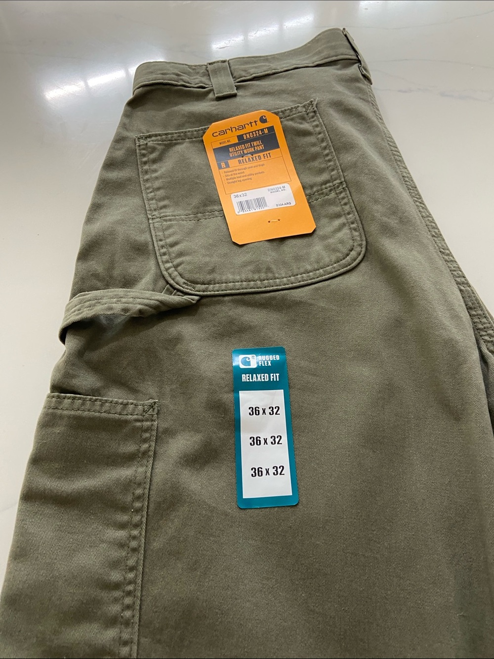 Carhartt Olive Green Relaxed Fit Work Pants